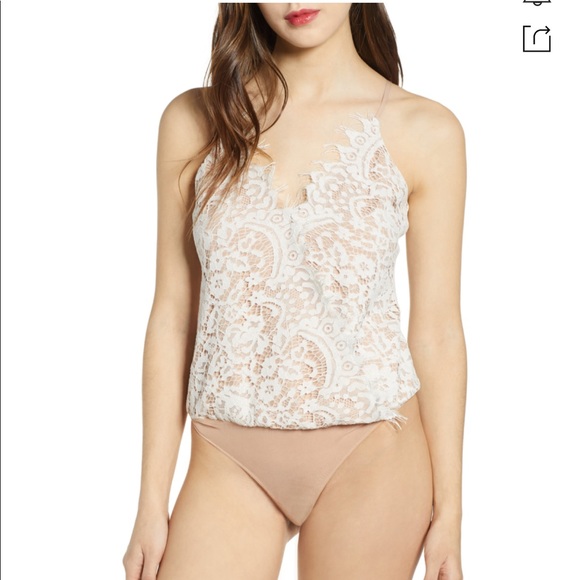 Wayf Tops - WAYF Houston Lace Cami Bodysuit